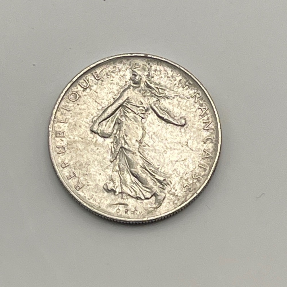 France 1 Franc Coin 1966 Silver Tone Circulated‎ Collectible Numismatic